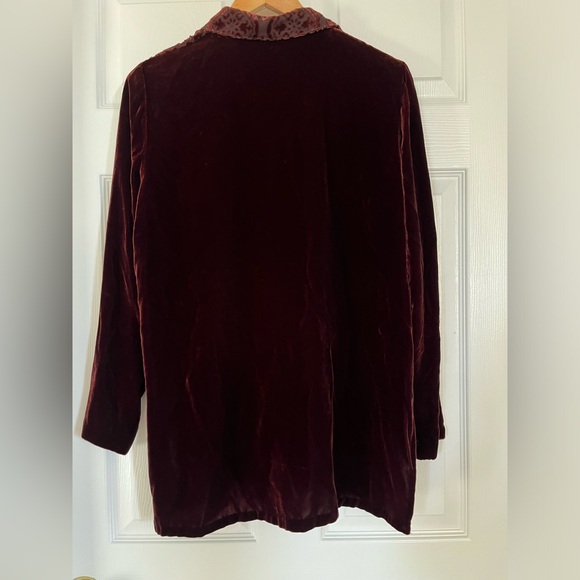 Diane Gilman burgundy velvet burnout boho whimsigoth witchy dark romantic top - Picture 7 of 8